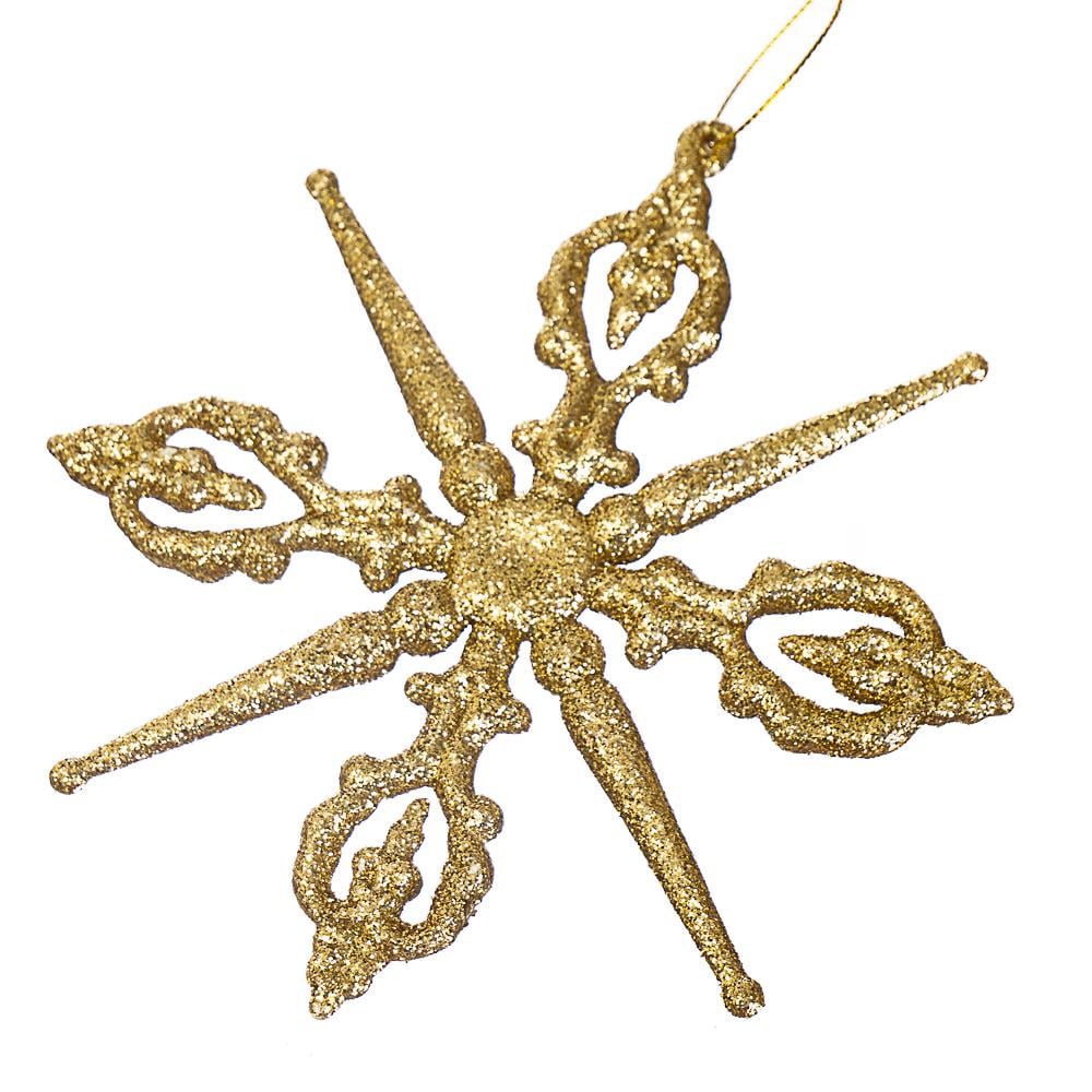 Новогодняя подвеска Elisey Снежинка праздничная 1 шт. Золотой (021NZ)