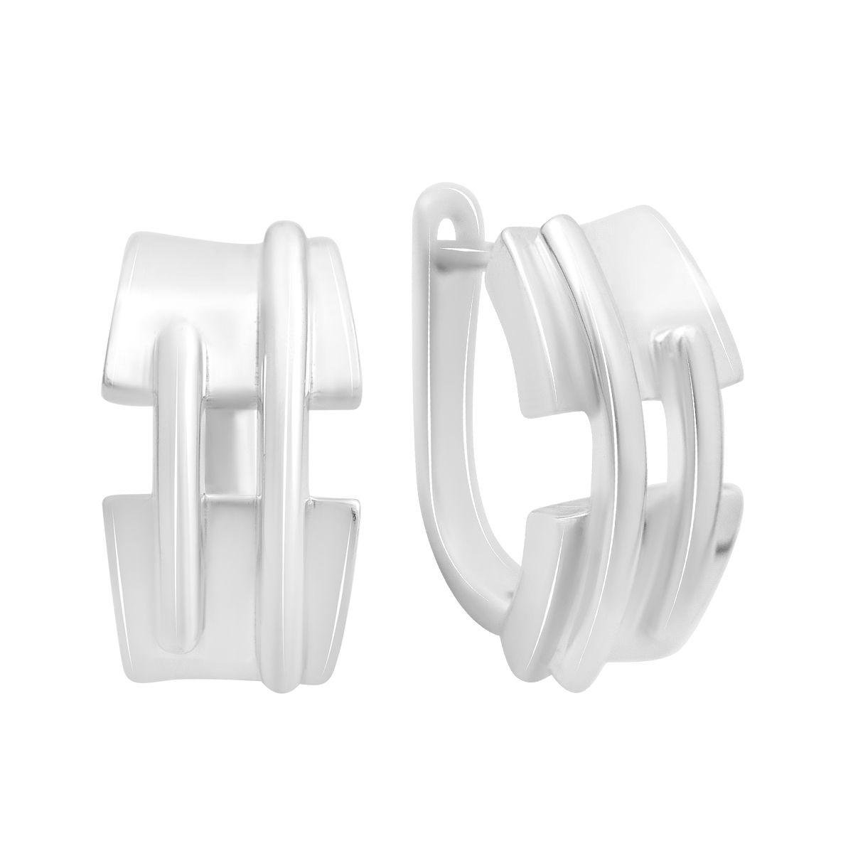 Сережки срібні з геометричним дизайном