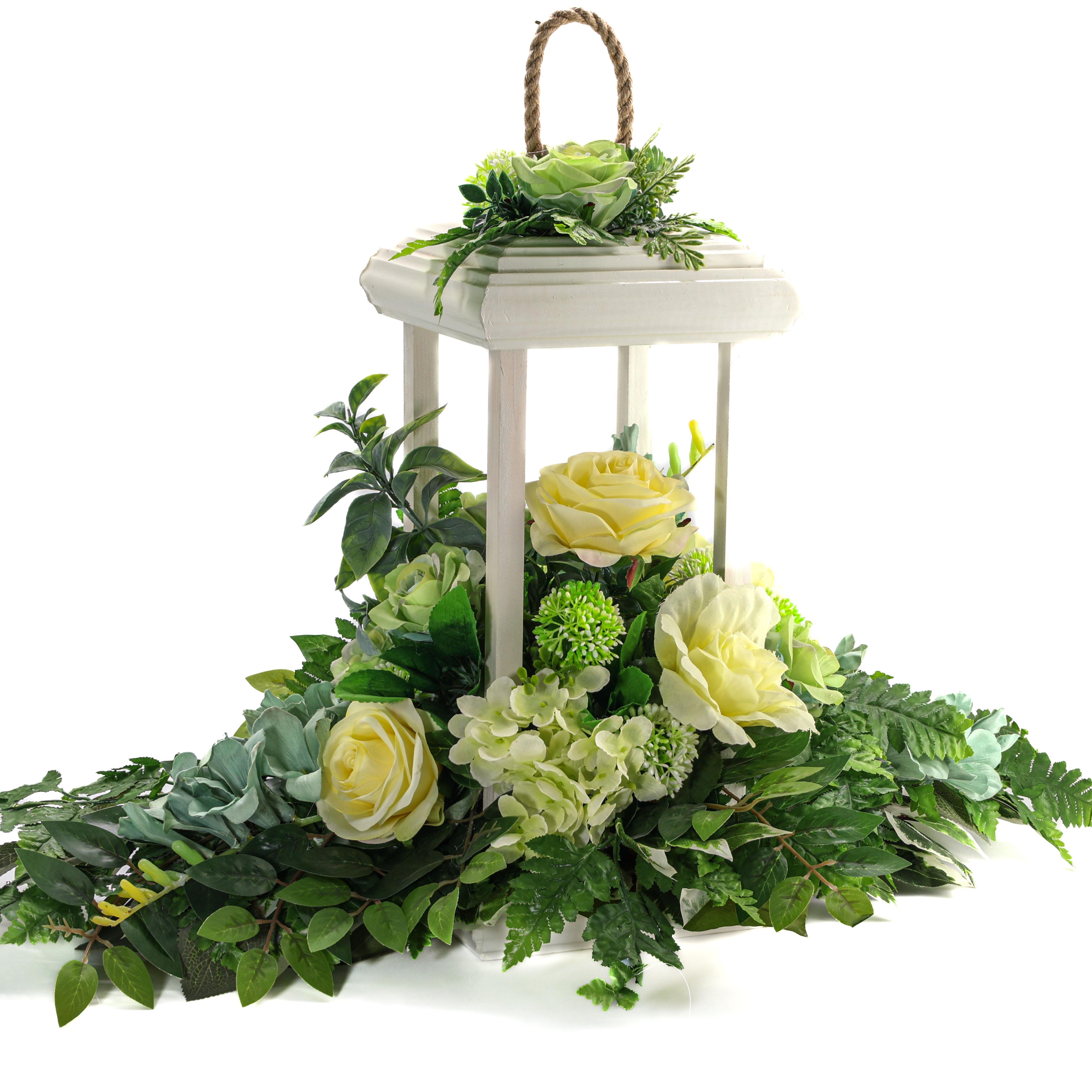 Пасхальная композиция ДАЙС из искусственных желтых цветов в деревянном обрамлении 40 см (LB5040Y)