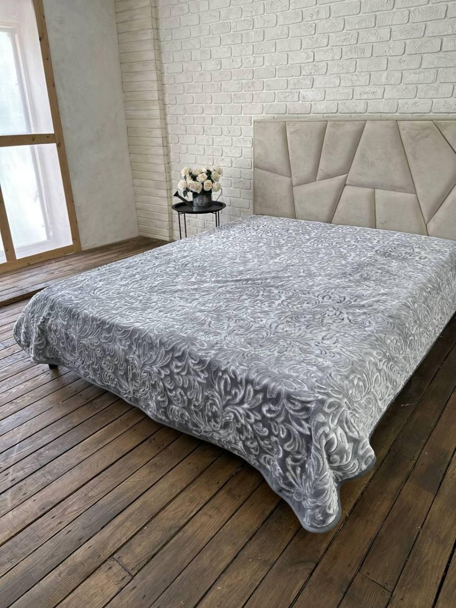 Плед м'який 210х230 см Сірий (Д-plush-pled-002) - фото 1