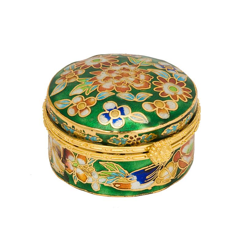 Шкатулка клуазоне Сердце 3х5,5х5,5 см Зеленый(А4537)