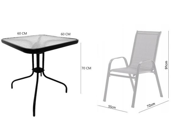 Комплект садових меблів 4Points Grado-4 з квадратним столом та чотирма стільцями Коричневий - фото 4