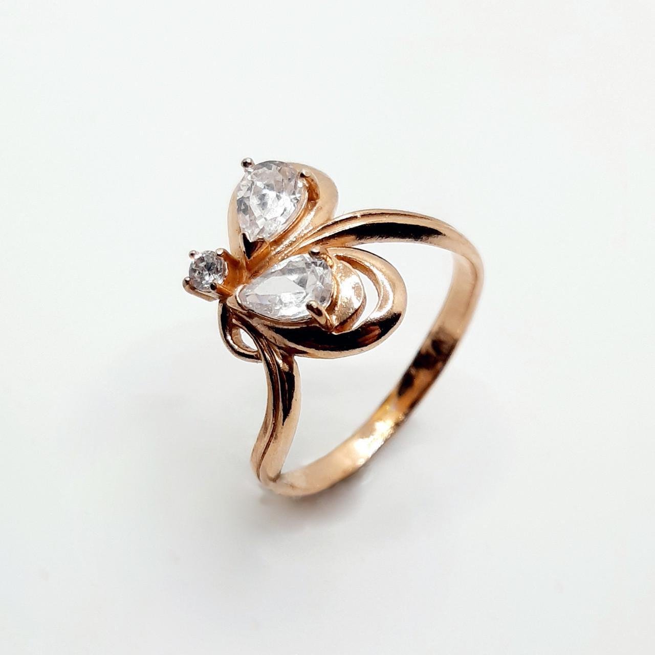 Кольцо серебро позолоченное цветочек 925° 3,10 г р. 18 (2117729615)