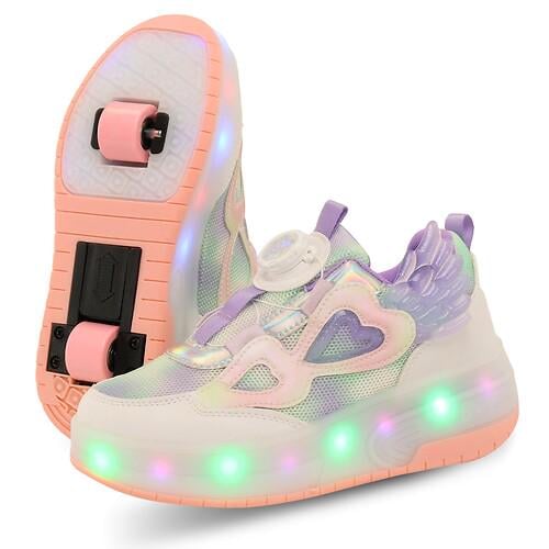 Кроссовки роликовые с подсветкой LED на двух колесах Huoleguo OB-6885 р. 36 Фиолетовый (33093202)