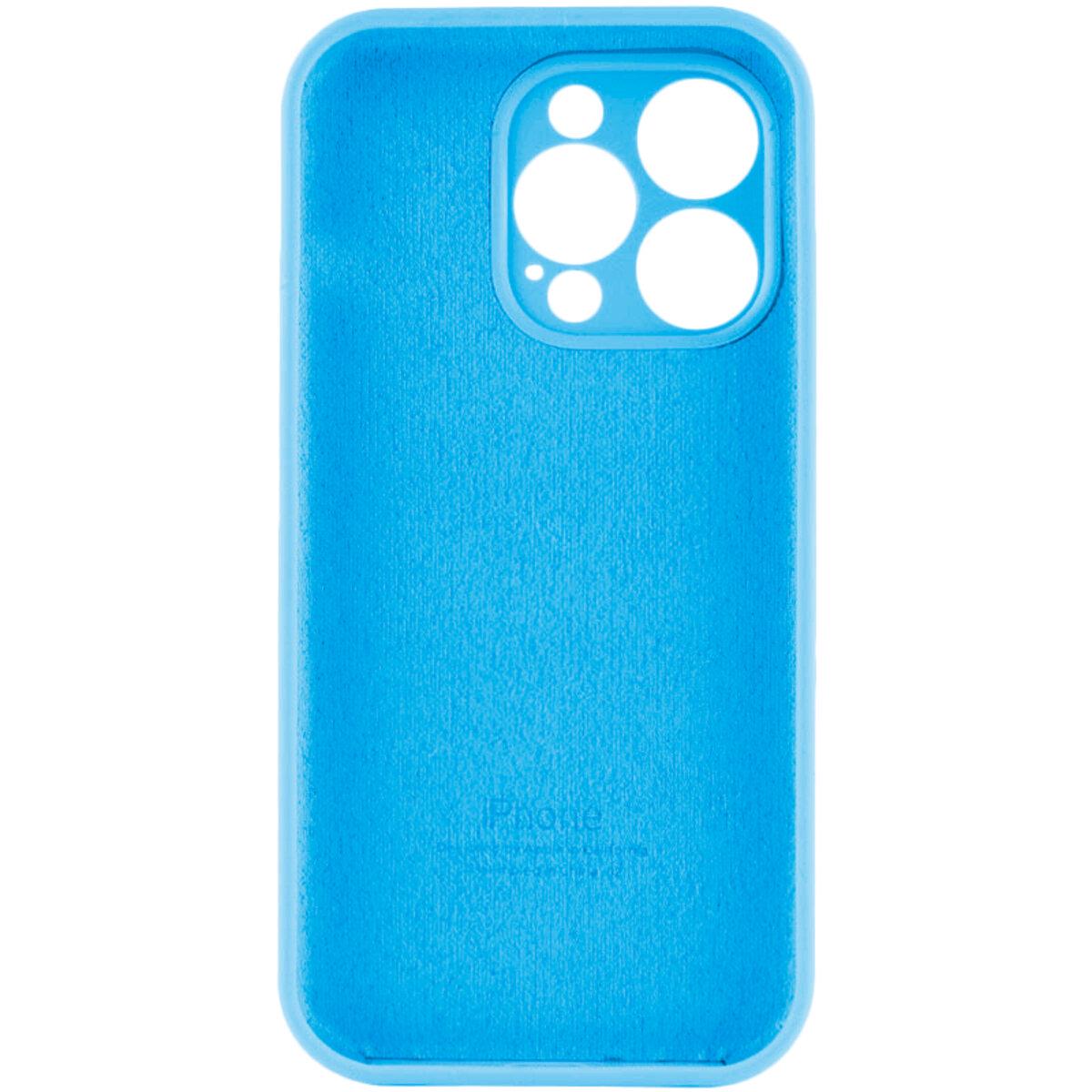 Противоударный чехол для Apple iPhone 15 Pro Max Silicone Full Case AA Camera Protect / Light Blue - фото 2