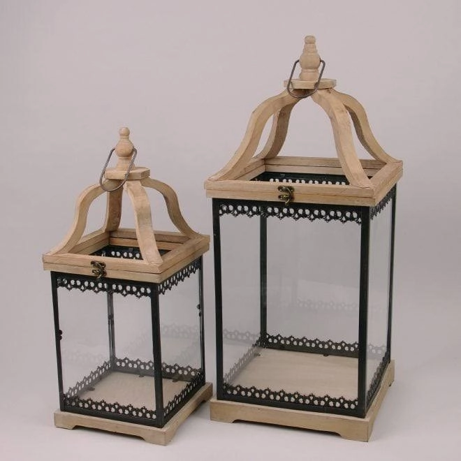 Комплект деревянных фонарей FHQJ23-091 2 шт. (39561)