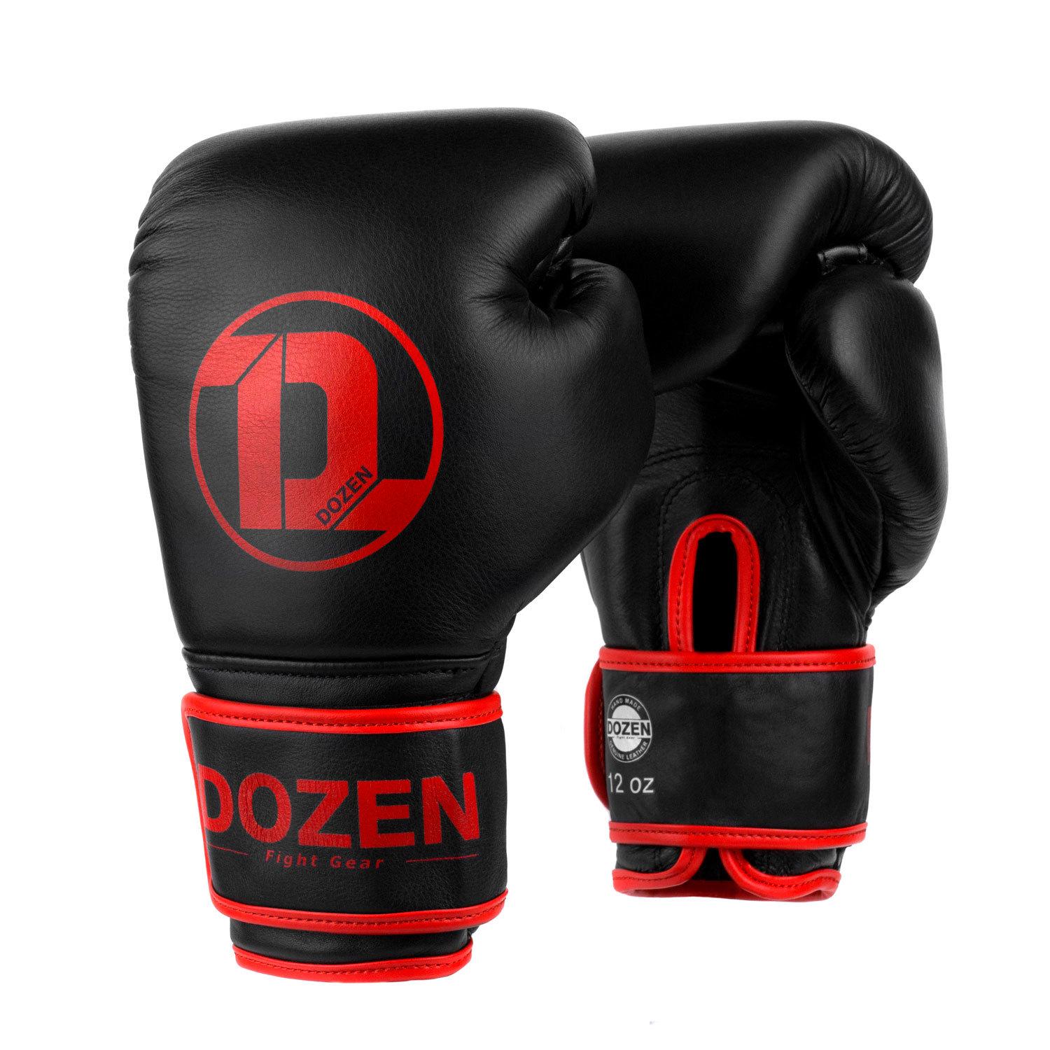Боксерские перчатки Dozen Monochrome Training Boxing Gloves 12 ун. Черно-красный