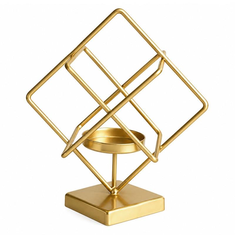 Подсвечник интерьерный декоративный Lesko 317100 3D геометрия металлический Gold (37989929) Подсвечник интерьерный декоративный Lesko 317100 3D геометрия металлический Gold (37989929)
