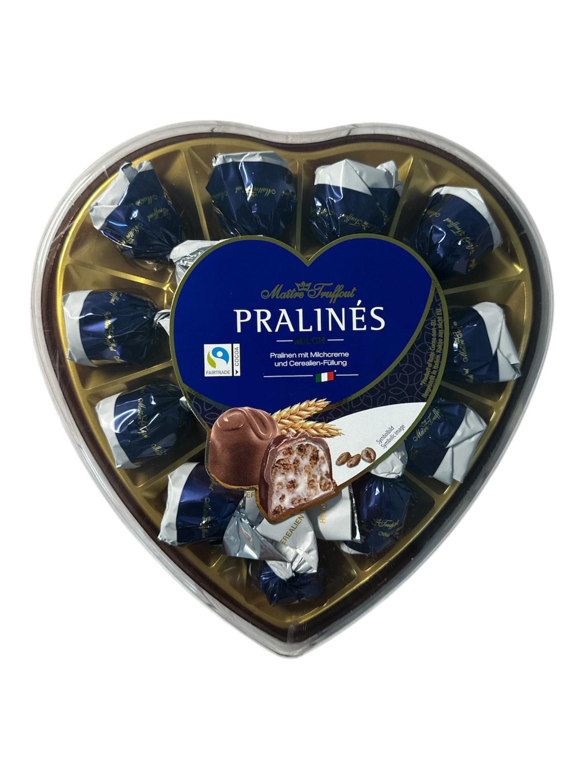 Конфеты Maitre Truffout пралине из молочного шоколада с кремово-злаковой начинкой 165 г (61023)