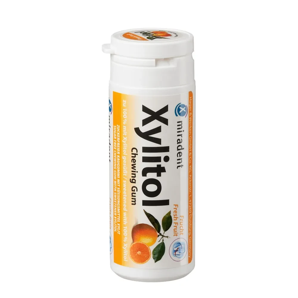 Жувальна гумка Miradent з ксилітолом Xylitol Chewing Gum Fresh Fruits 30 шт. (2224083844)