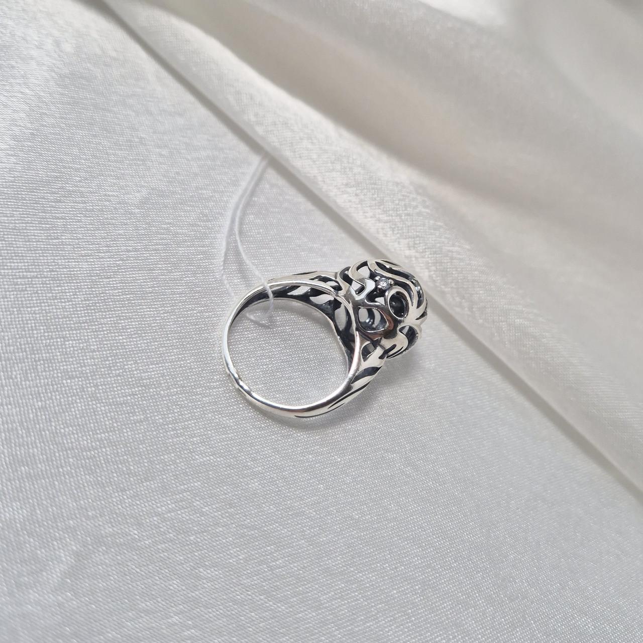 Каблучка кулька з білими каменями срібло 925 проби чорнене 4,84 г р. 18 (1771к) - фото 7 Каблучка кулька з білими каменями срібло 925 проби чорнене 4,84 г р. 18 (1771к) - фото 7