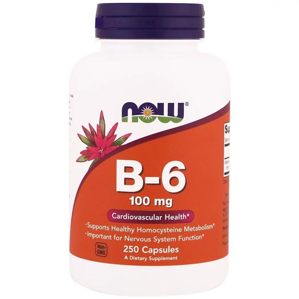 Витамин В6 пиридоксин Vitamin B6 Now Foods 100 мг 250 капсул (NF0458)