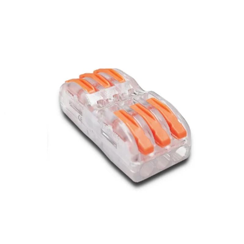 Клемма проходная Tactix 0,08-4 мм2 32А 3х1-3х1 одинарная 39х18х14,5 мм Оранжевый (CT423T)