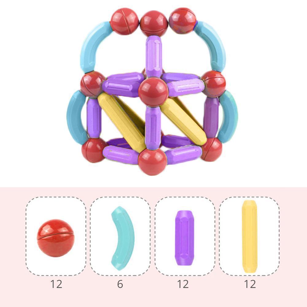 Конструктор 3D Magnetic Sticks детский магнитный из 42 цветных деталей (11187530) - фото 6