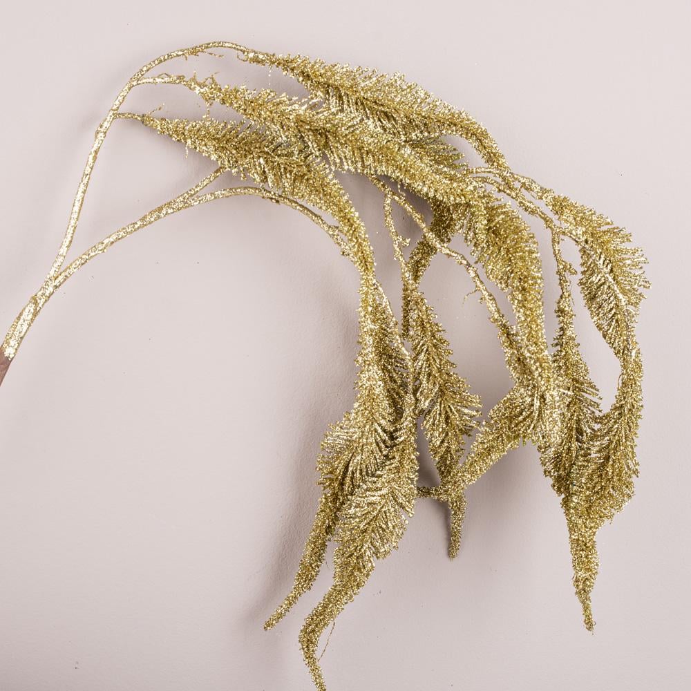 Гілка звисаюча грона в глітері 100 см Золотий (6357-3)