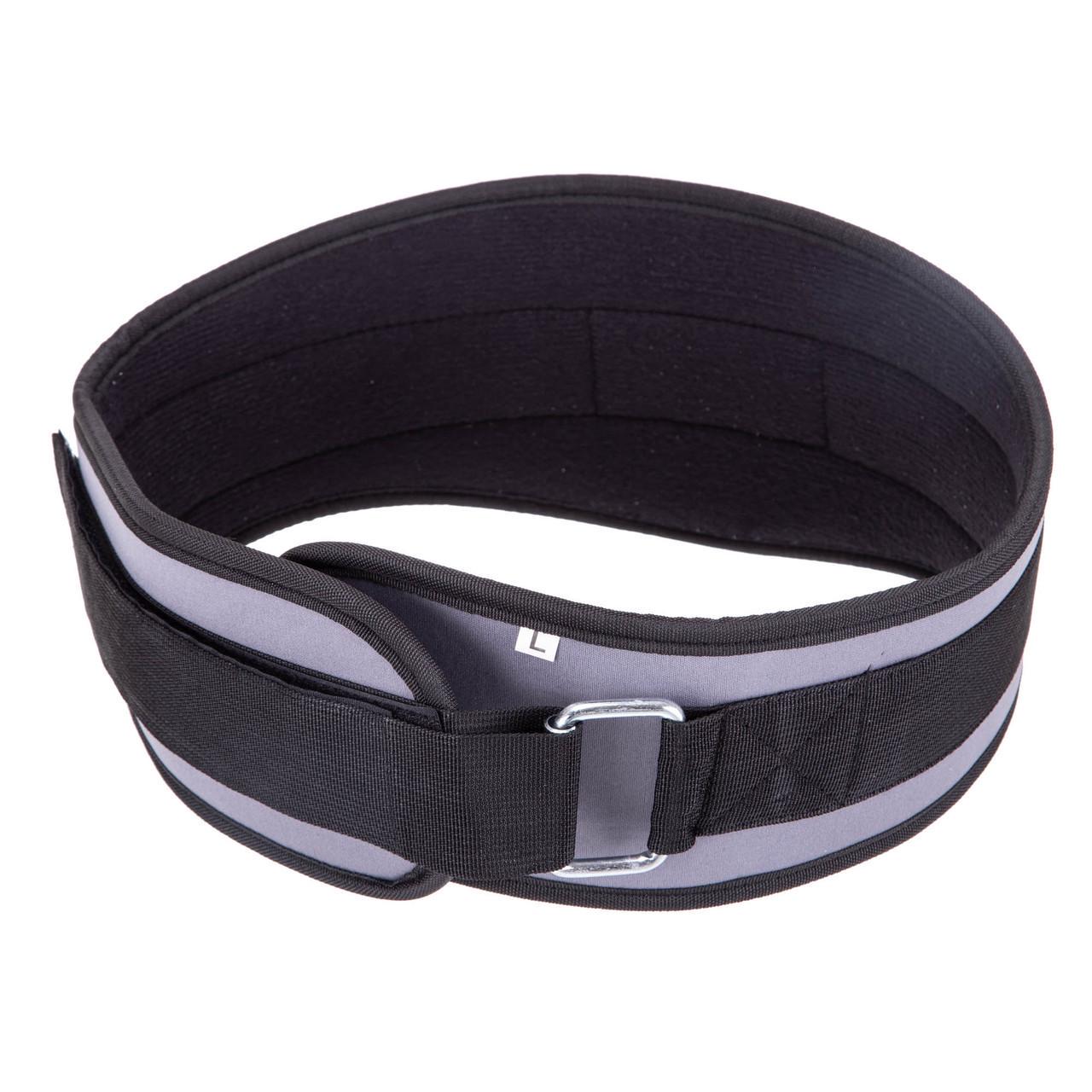 Пояс атлетический текстильный Zelart SB-165459 85-110 см XS-XXL спинка 15 см Серый (2532847893)