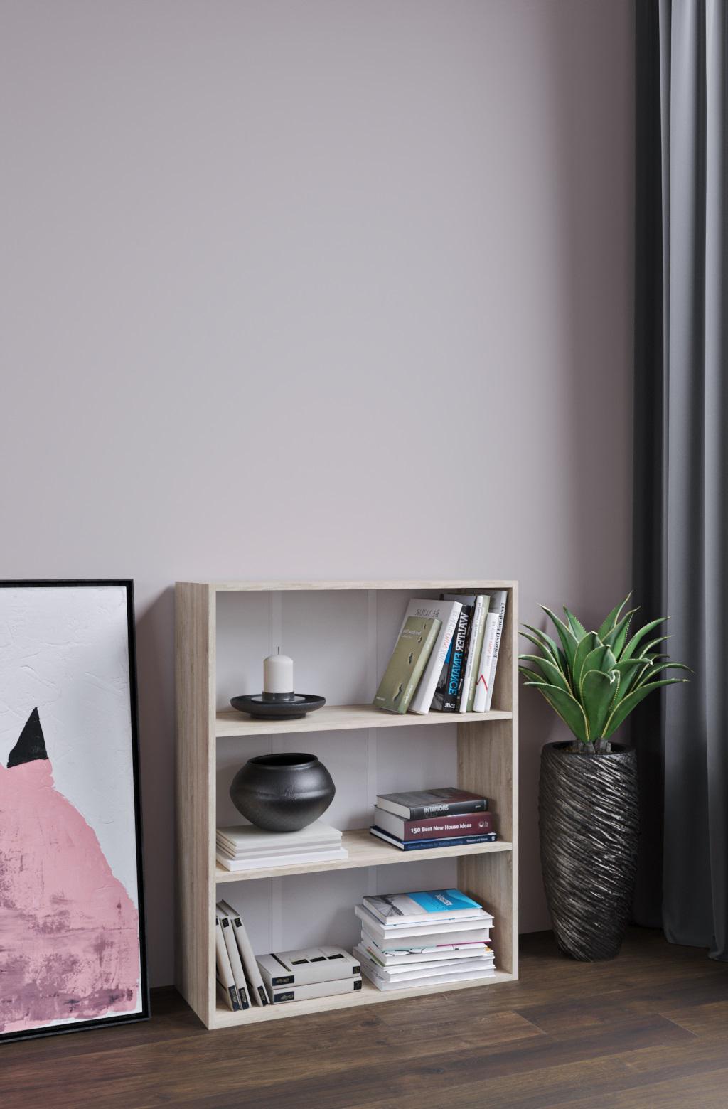 Стелаж підлоговий MEBLIBUD MODERN 100х80х30 см Дуб сонома - фото 3 Стелаж підлоговий MEBLIBUD MODERN 100х80х30 см Дуб сонома - фото 3