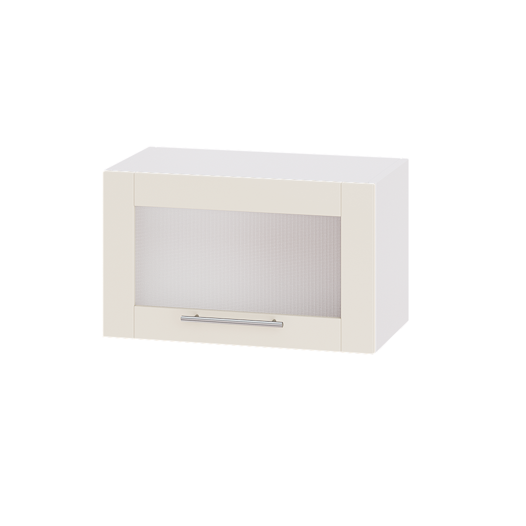 Шкаф верхний Эверест Модерн модуль Верх витрина ВВ09-600 60х30х36 см Жемчуг глянец/Белый (03463)