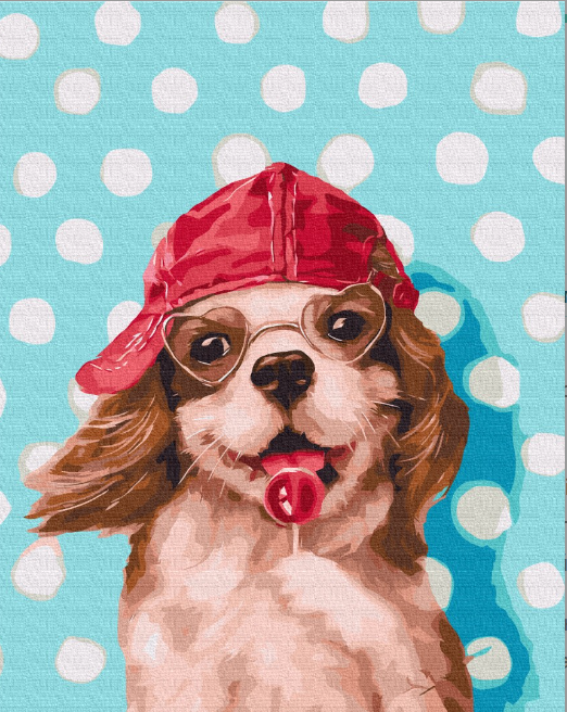 Картина по номерам BrushMe Песик с леденцом 40х50 см (BS53618)