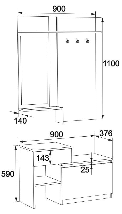 Передпокій компактний сучасний у коридор Майстер Форм лівосторонній 900х376х2000 мм Білий (20741) - фото 3 Передпокій компактний сучасний у коридор Майстер Форм лівосторонній 900х376х2000 мм Білий (20741) - фото 3