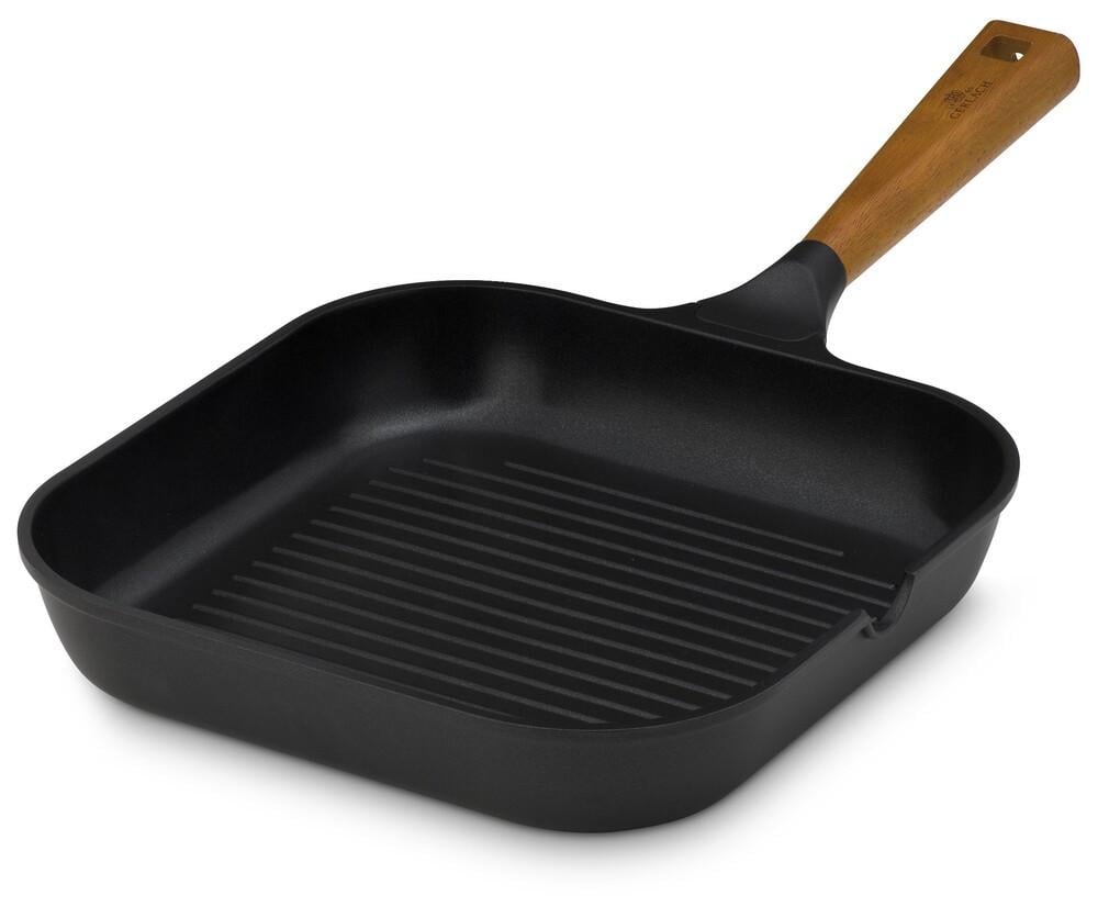 Сковорода-гриль квадратная Gerlach Natur с антипригарным керамическим покрыитем алюминий 24 см Черный (2015284752)