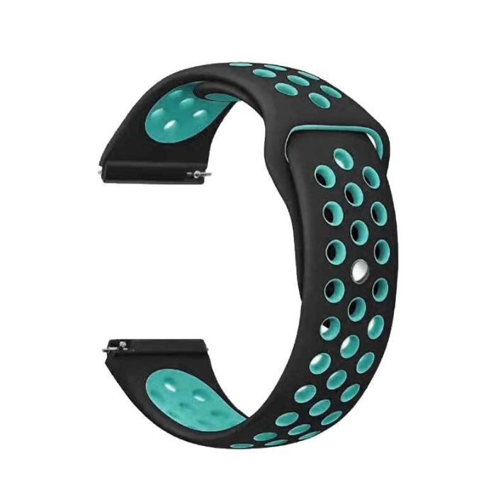 Ремешок для смарт-часов Sport Nike Style силиконовый 20 мм Черный/Мятный (1674P)