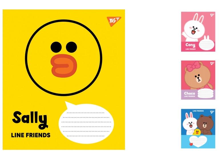 Зошити учнівські у лінійку YES Line Friends 12 арк. 25 шт. в уп. (MTT-150110)