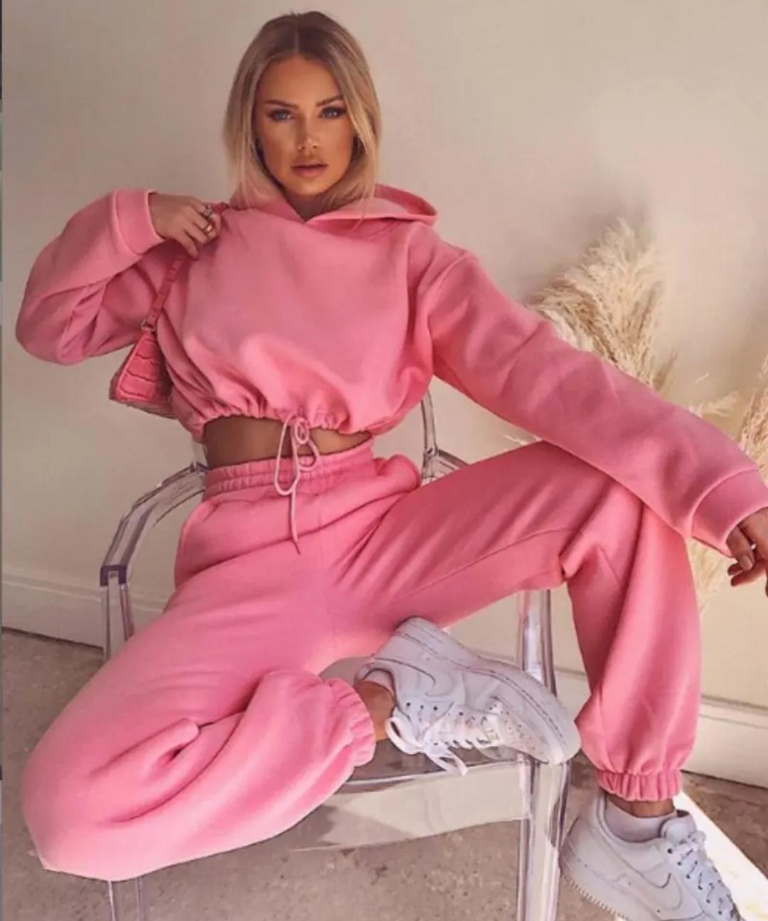 Костюм жіночий з кишенями на зав'язках M Рожевий