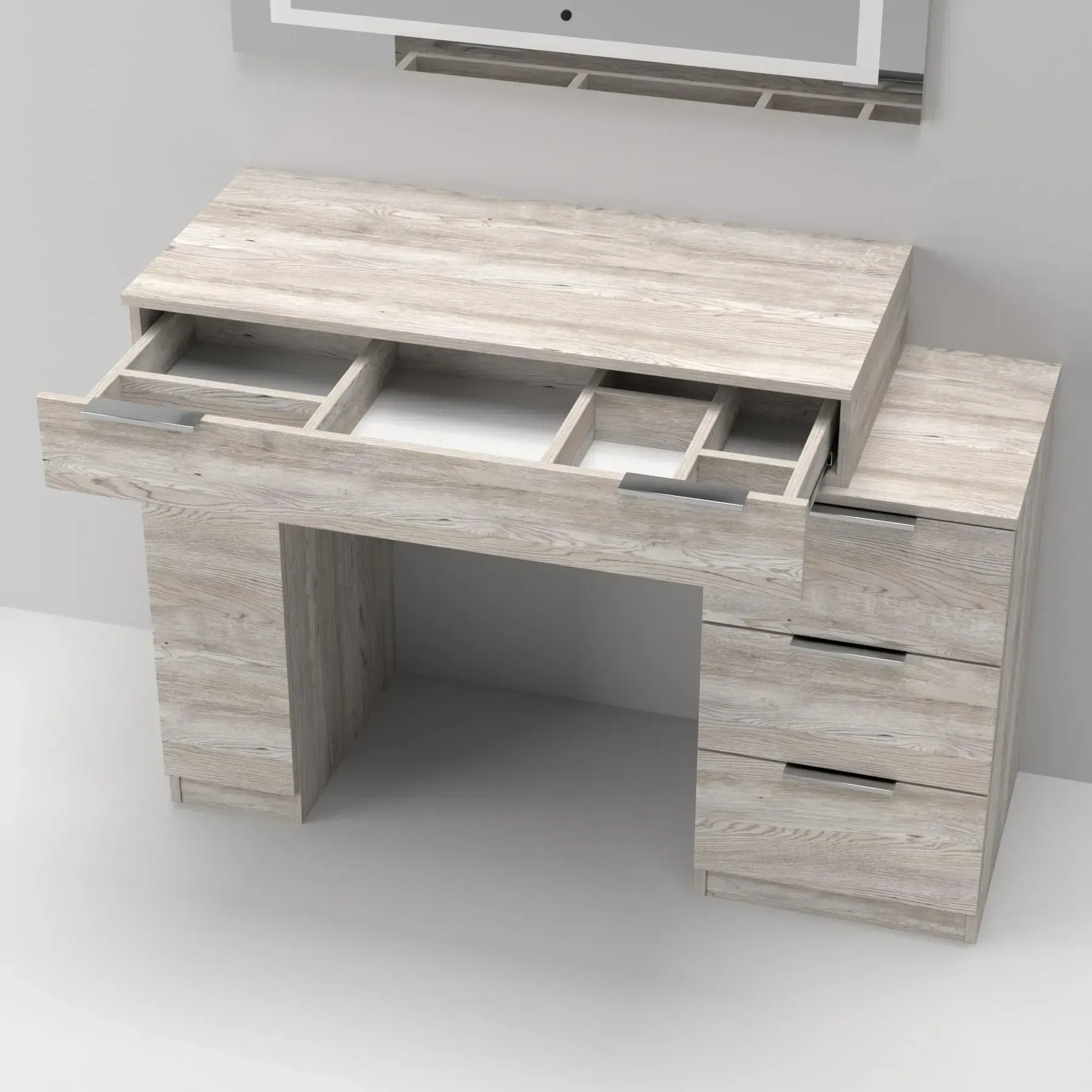 Стіл-трюмо туалетний Kontinent Krystal 1200х452х847 мм Самоа Димчастий (79643789) - фото 4 Стіл-трюмо туалетний Kontinent Krystal 1200х452х847 мм Самоа Димчастий (79643789) - фото 4