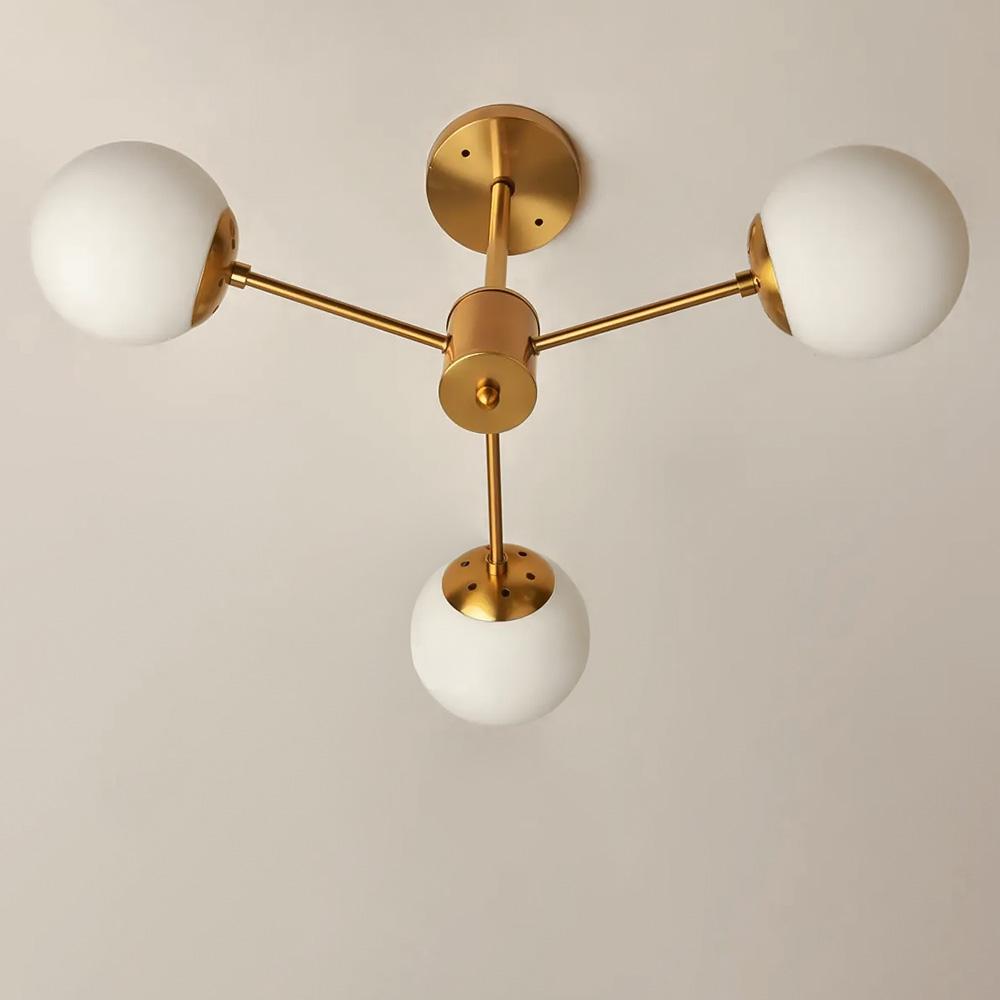 Люстра стельова Light House SH-19572/3 COPPER 600х600х320 мм Золотий/Білий 