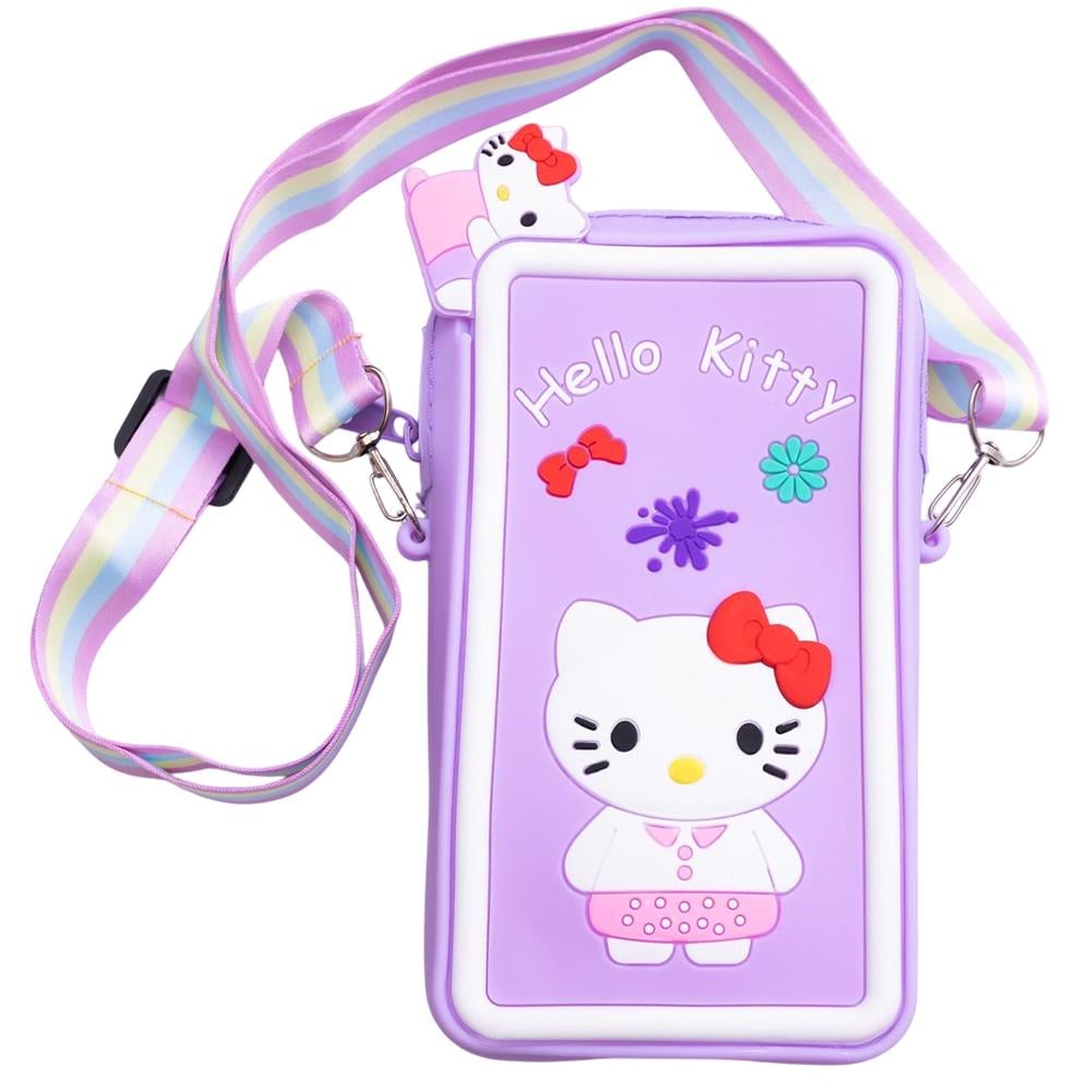 Сумочка-футляр для телефона Hello Kitty силиконовая на молнии 17х9х2 см Сиреневый (HP-55-21V) - фото 1 Сумочка-футляр для телефона Hello Kitty силиконовая на молнии 17х9х2 см Сиреневый (HP-55-21V) - фото 1