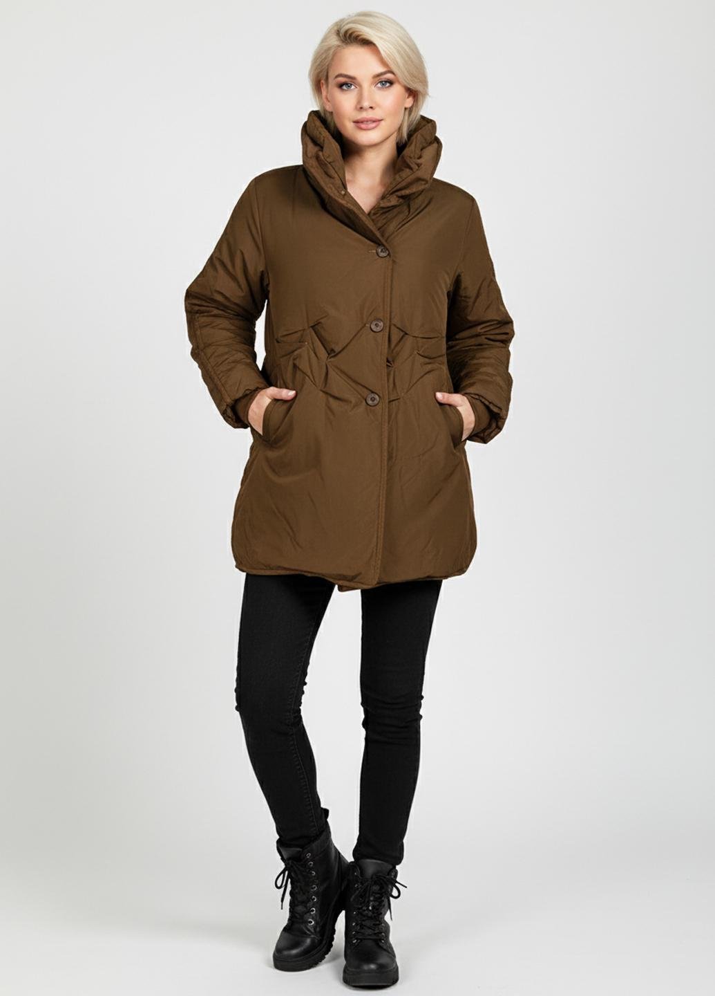 Пуховик женский приталенный Number Nine NN-302 р. 42 Светло-коричневый (NN-302-42) - фото 2 Пуховик женский приталенный Number Nine NN-302 р. 42 Светло-коричневый (NN-302-42) - фото 2