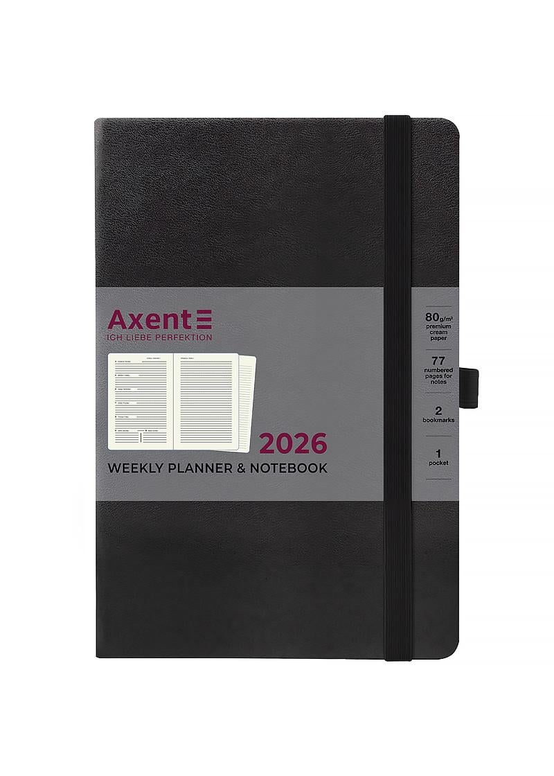 Еженедельник Axent 2026 Prime Strong датированный 145x210 см Черный (8507-26-01-A)