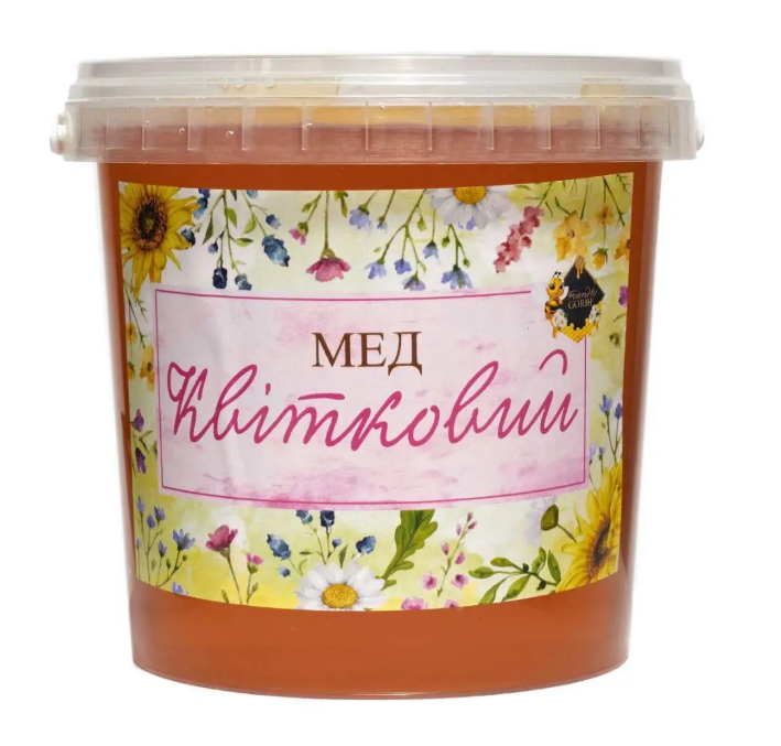 Мед цветочный урожай 2025 р. 1000 мл 1 л 1,4 кг
