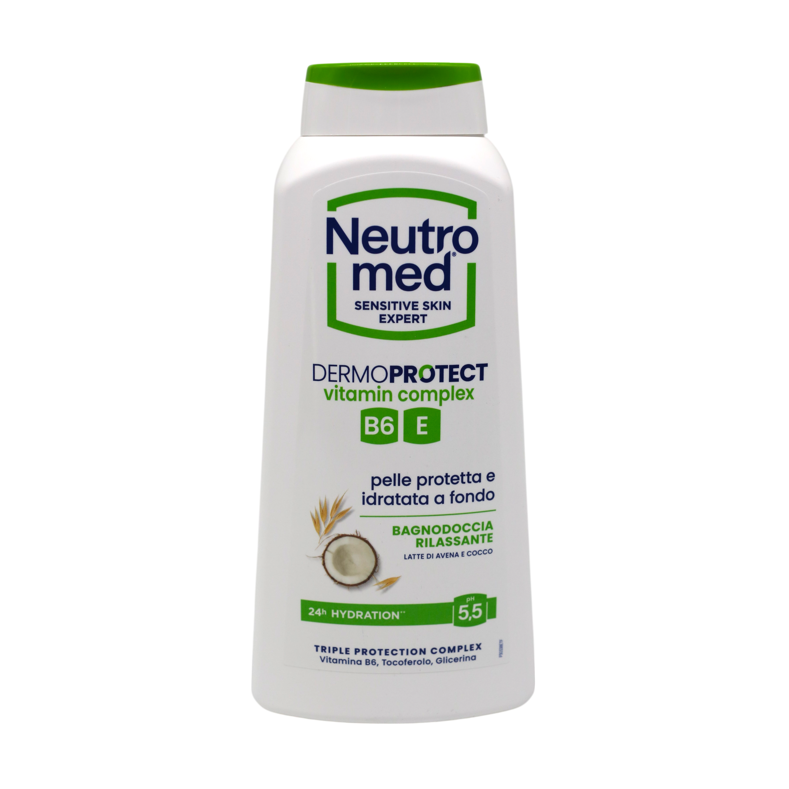 Гель для душа успокаивающий Neutromed Dermoprotect Овсяное молоко и Кокос pH 5,5 600 мл (НФ-00008997)