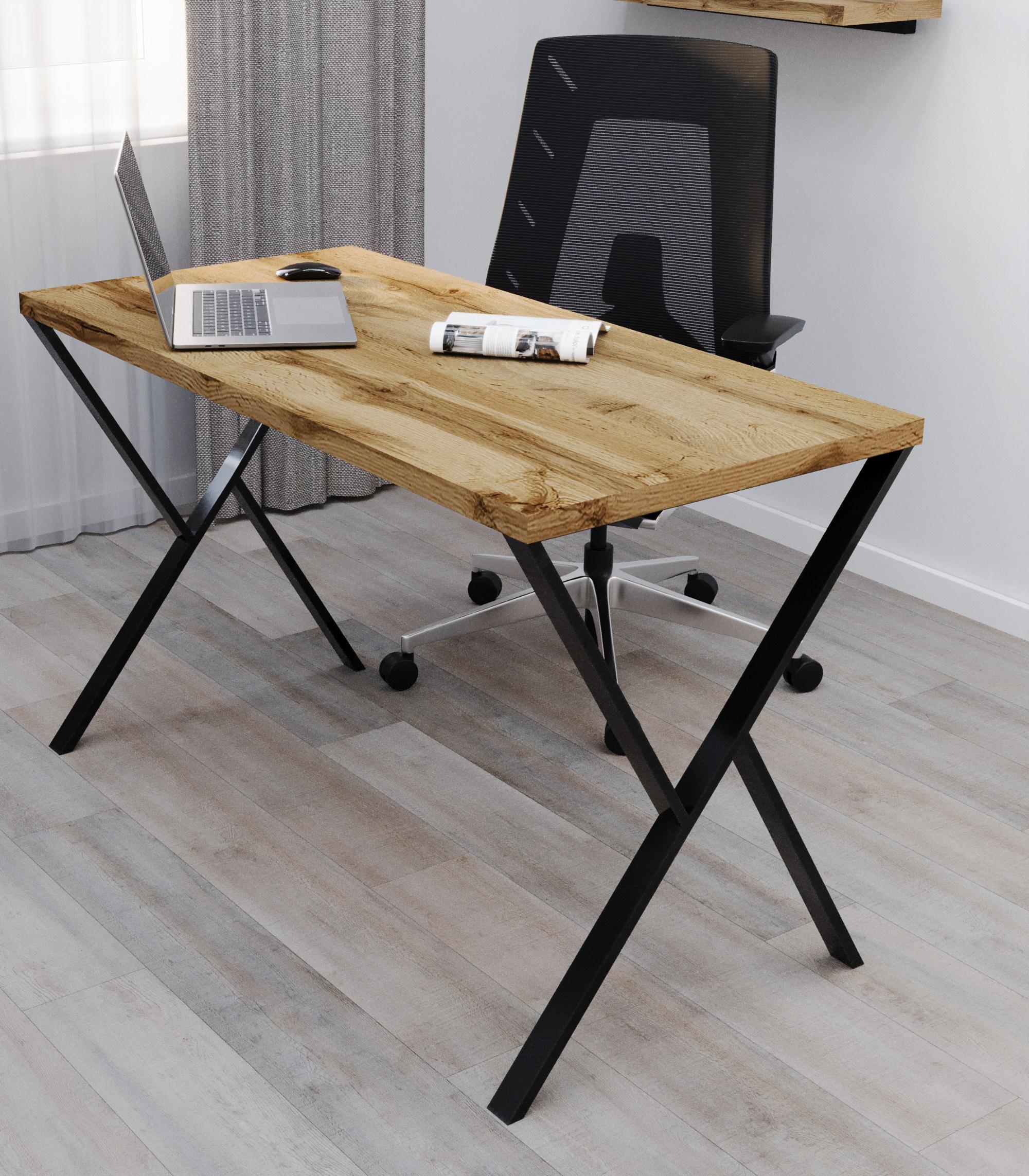 Стол письменный Loft Серия 16 металлический профиль 60х30 мм 1400х700х32 мм Дуб тахо (22380314)