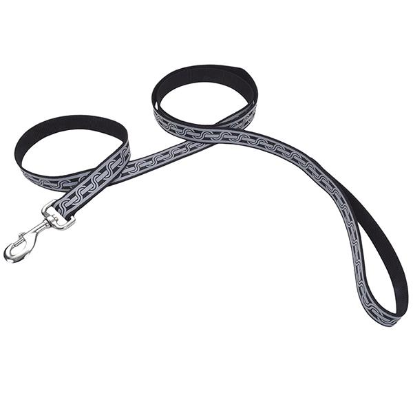 Поводок для собак Coastal Lazer Brite Reflective Leash Черное звено светоотражающий 1,6х120 см (76484643415)