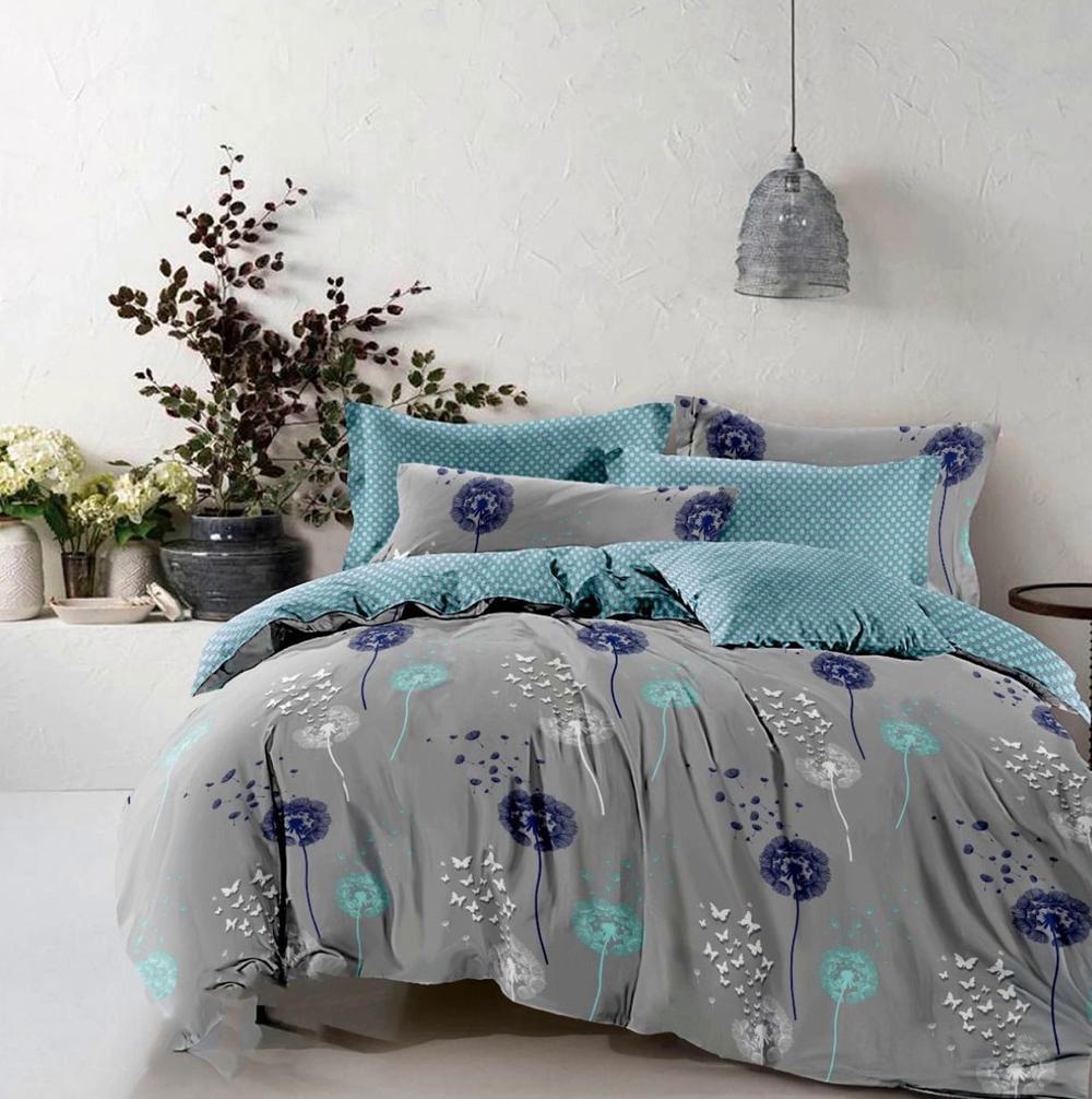 Комплект постельного белья двуспальный Pretty Одуванчики ранфорс 1979 Серый (DR010764)