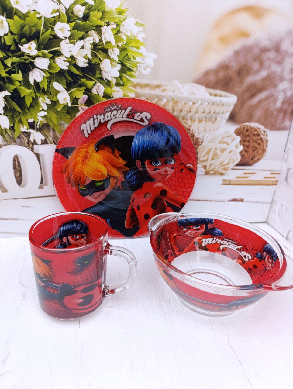 Дитячий набір столового посуду Metr+ Lady Bag скляний 3 предмети (LB1)