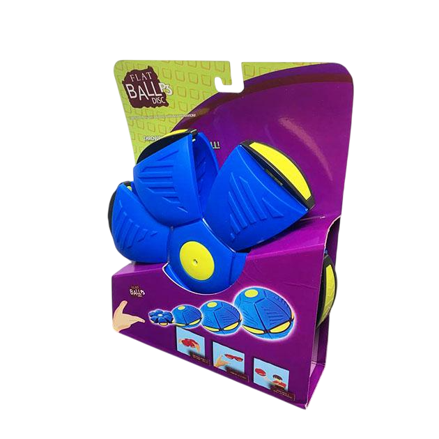 Летающий мяч фрисби трансформер НЛО с LED подсветкой складной в коробке Синий