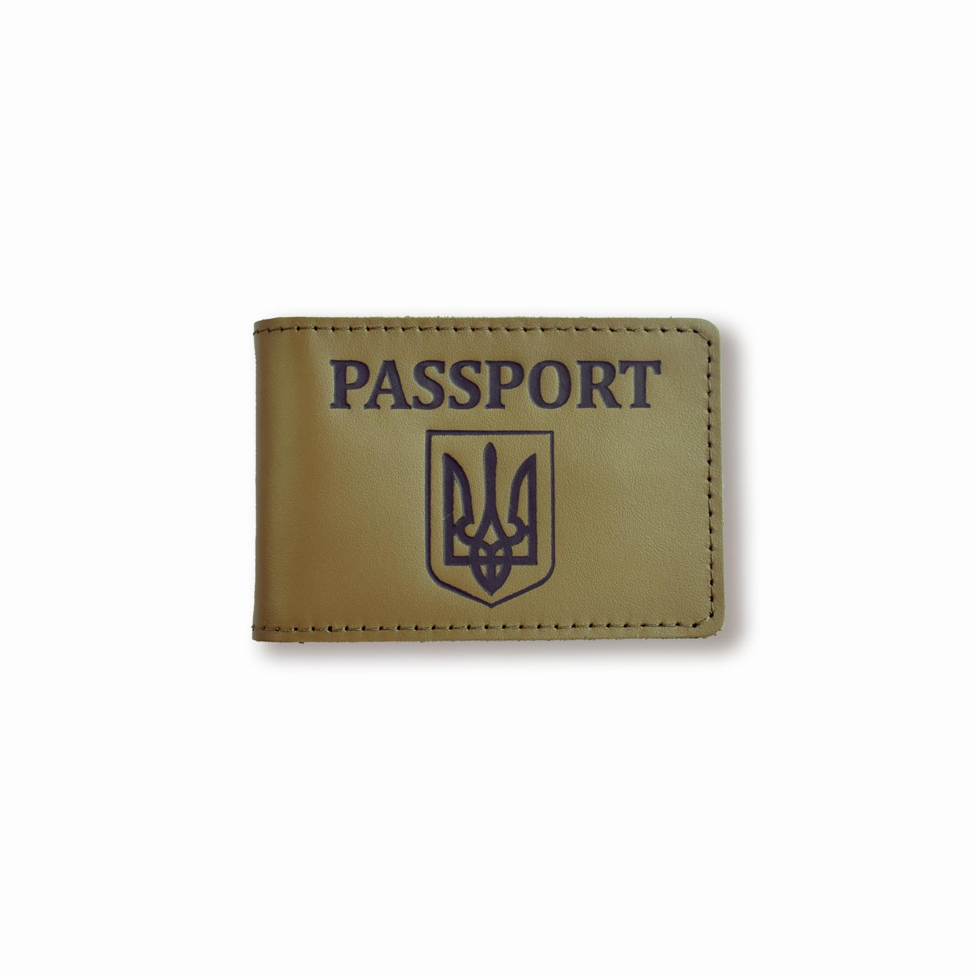Обложка для ID-карты PASSPORT с гербом Хаки с черным