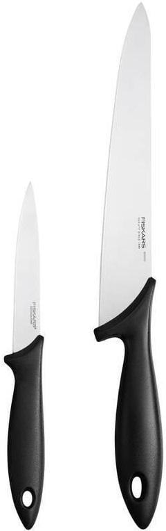 Ножі для шеф-кухаря Fiskars Essential 2 шт. Чорний (ERC-1065582) - фото 1