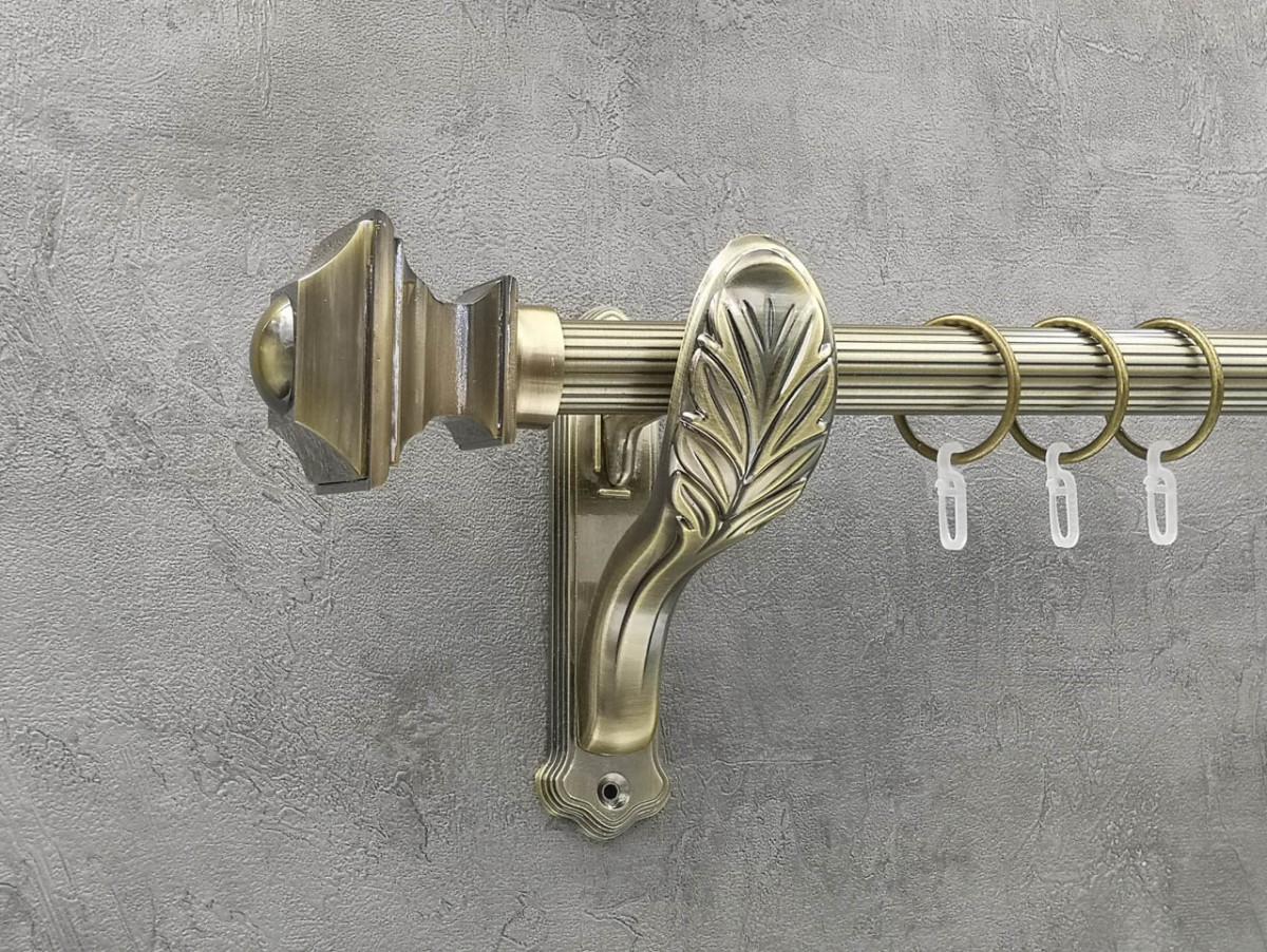 Карниз Quadrum Борджеза рифленая штанга одинарный ретро 25 мм 200 см Антик (262043566)