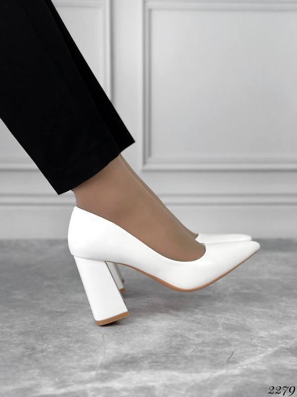 Туфлі жіночі на каблуку весільні Панда р. 36 23 см Білий (2279-36) - фото 6