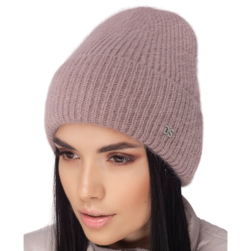 Шапка ангоровая женская Leks Конфетти one size Темно-пудровый - фото 1