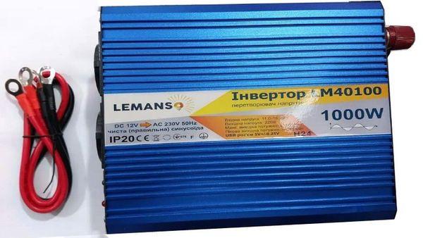 Інвертор Lemanso правильна синусоїда 1000 Вт/пікова 2000 Вт - фото 1 Інвертор Lemanso правильна синусоїда 1000 Вт/пікова 2000 Вт - фото 1