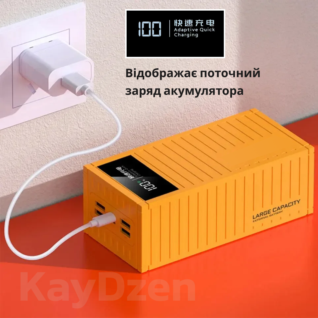 Повербанк Andowl Q-CD4000 40000 mAh быстрая зарядка QC3.0 PD30W Желтый (b1bbe422) - фото 5