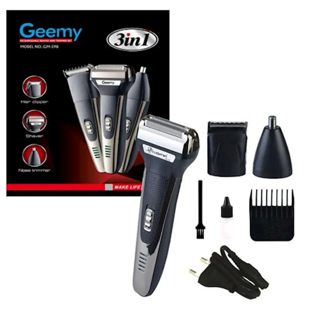 Триммер Geemy GM-598 для стрижки волос и бороды 3в1 (5126)