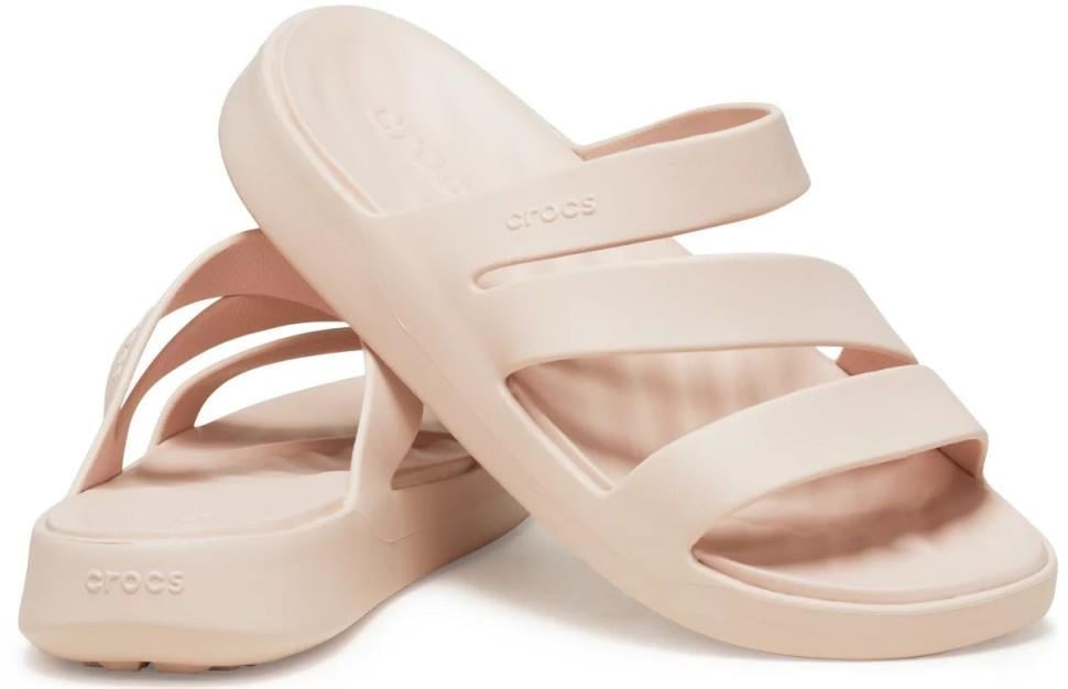 Шльопанці жіночі Crocs Getaway Strappy Slide Quartz р. 38-39 Пудра (23910)