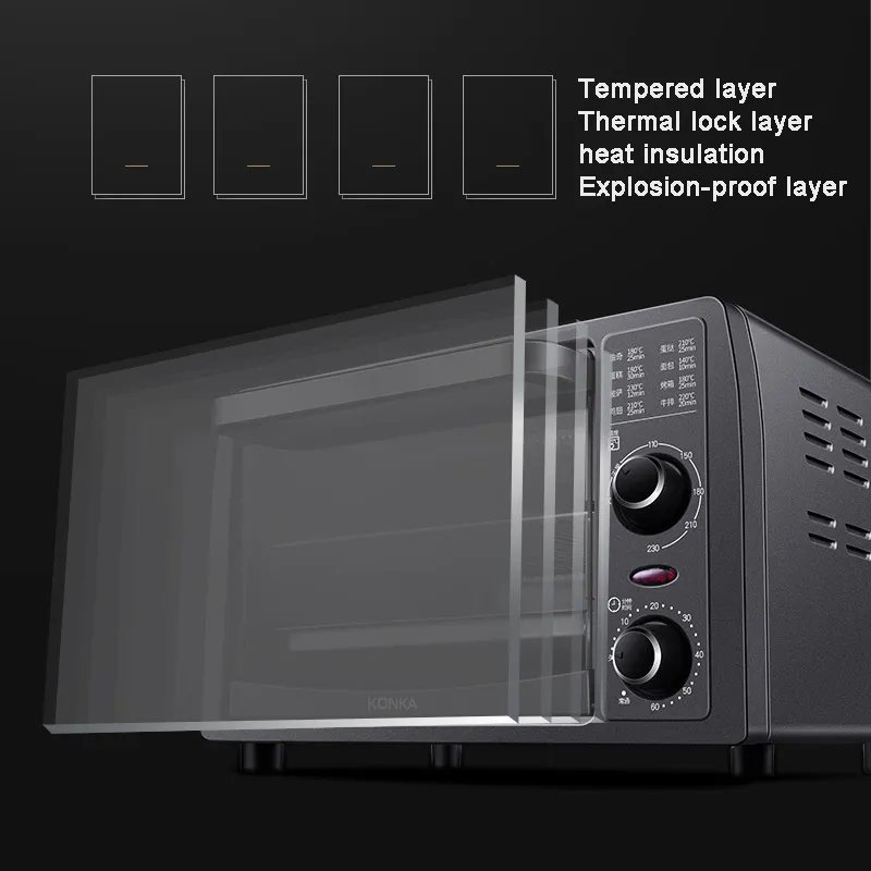 Духовка електрична VHG KAO-13 настільна міні з таймером 1050W Gray - фото 4